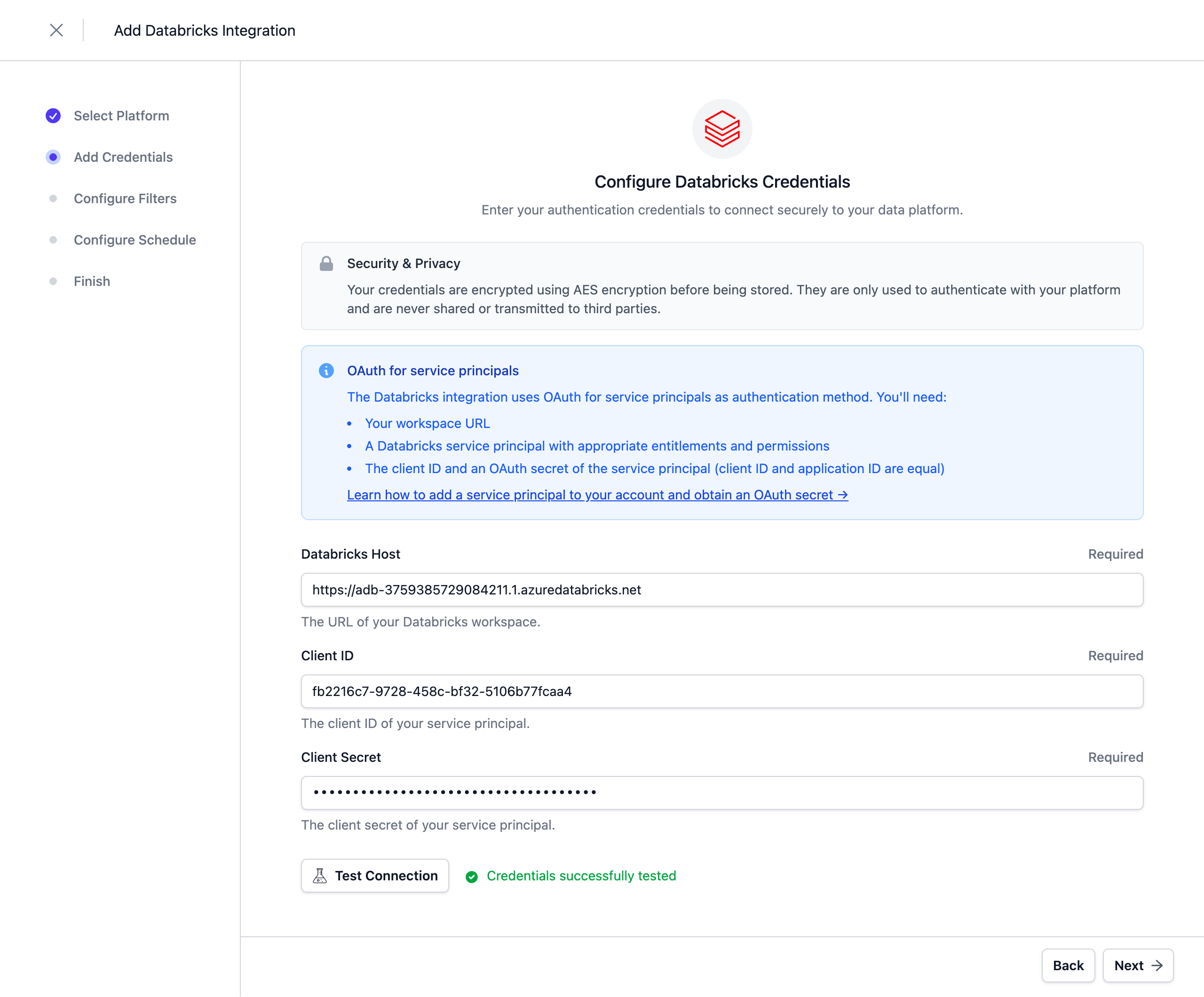 Configure the Credentials