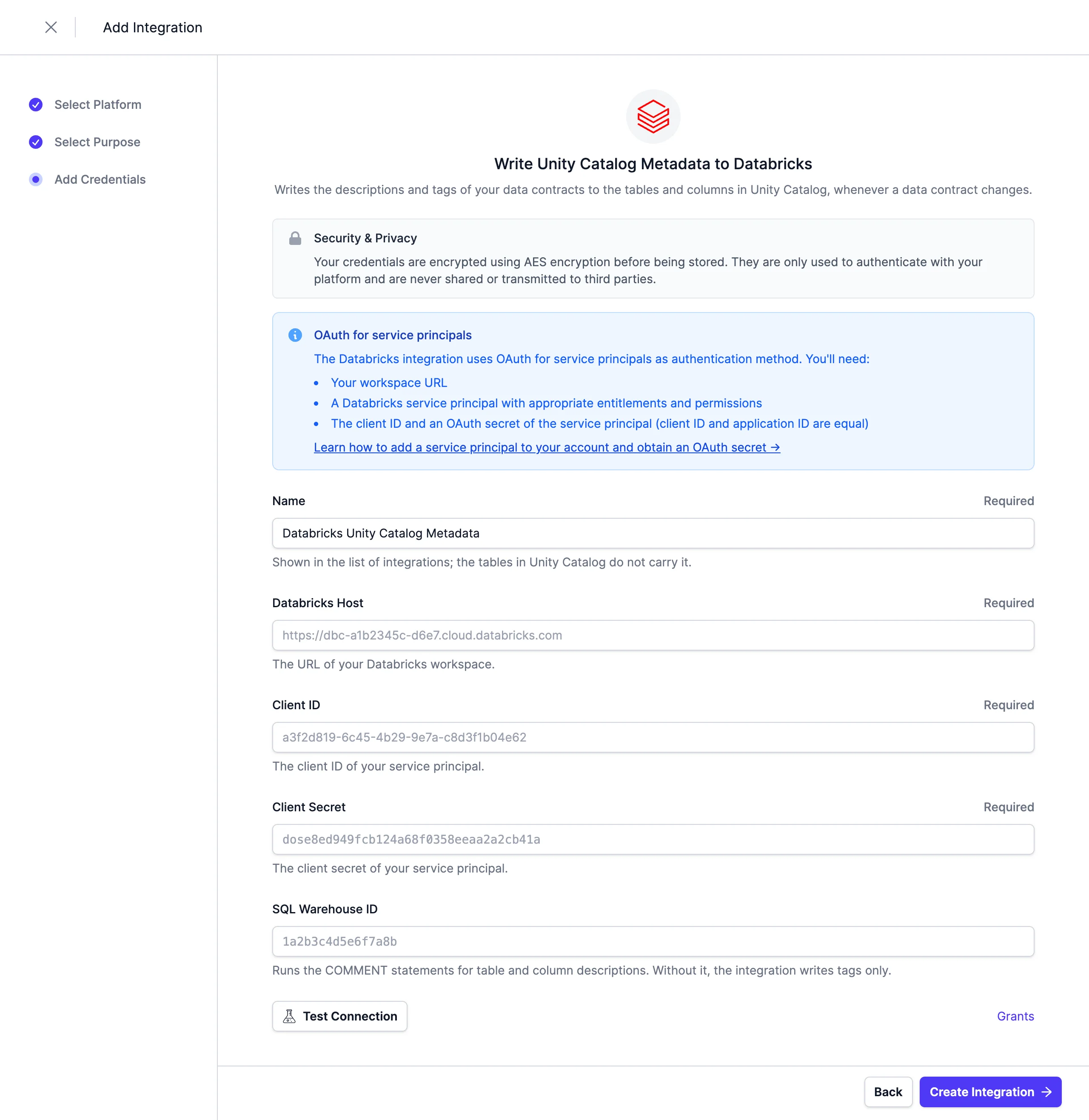 Configure the Credentials