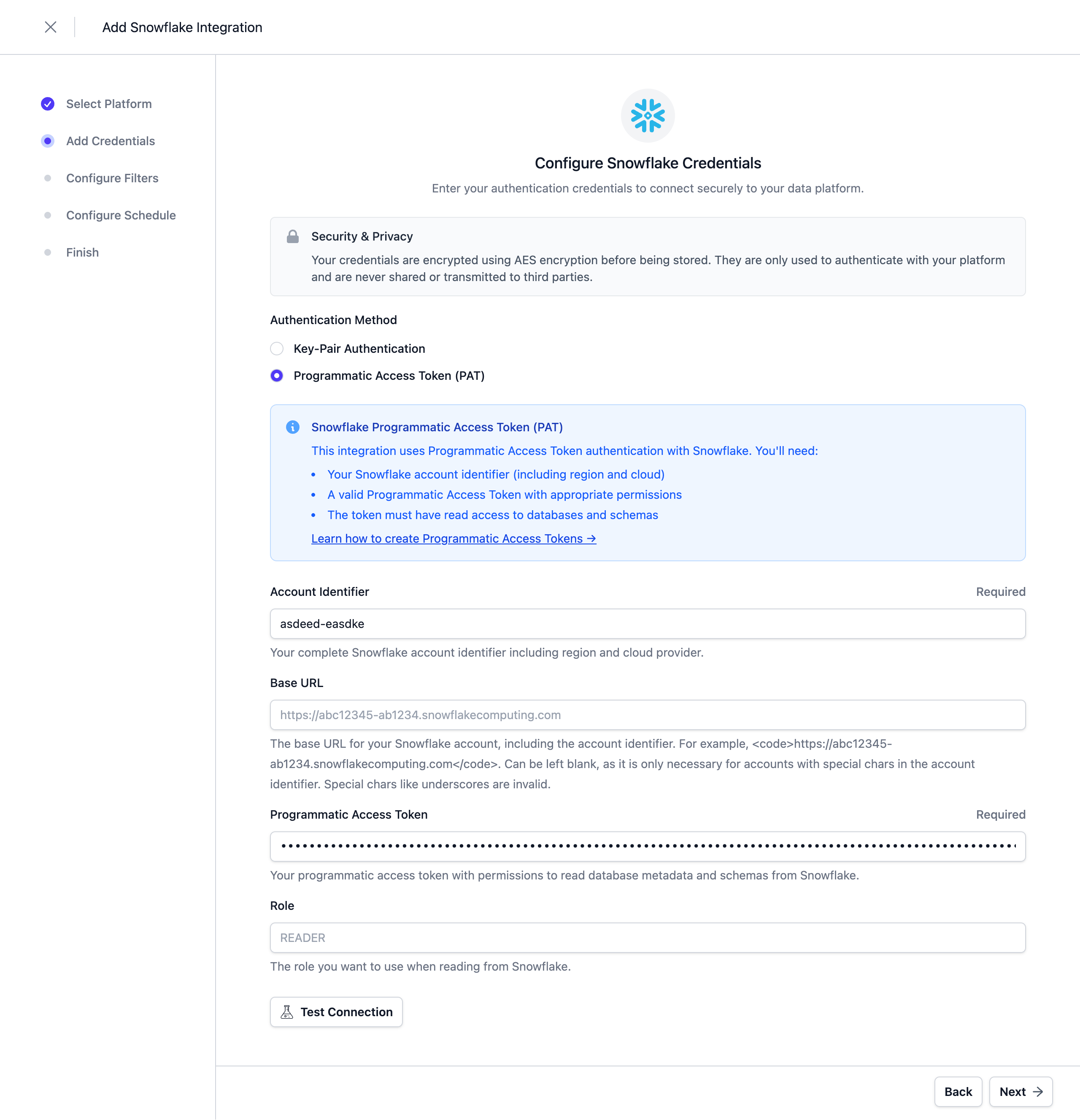 Configure the Credentials