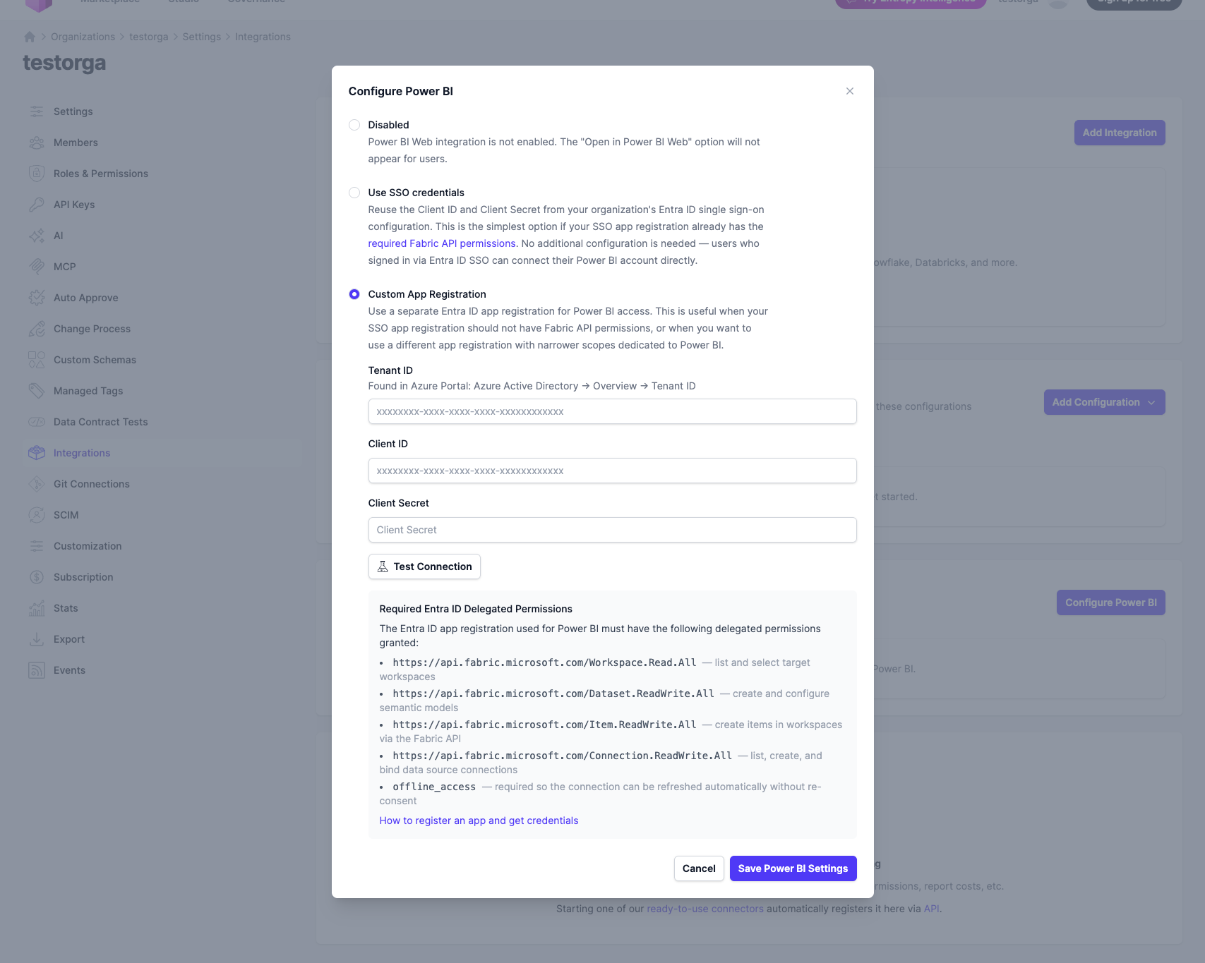 Settings Custom App